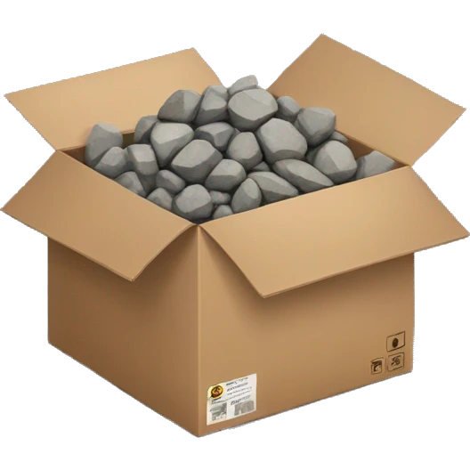 cardboard box full of rocks emoji