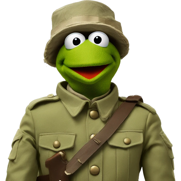 Kermit the Frog is a soldier emoji