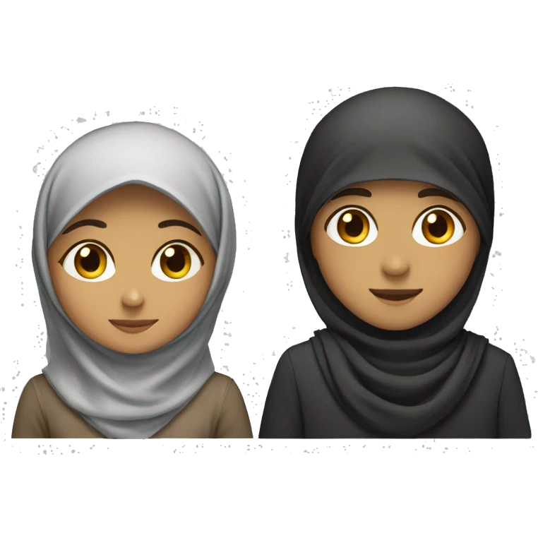 Muslim girl with hijab and muslim boy  emoji