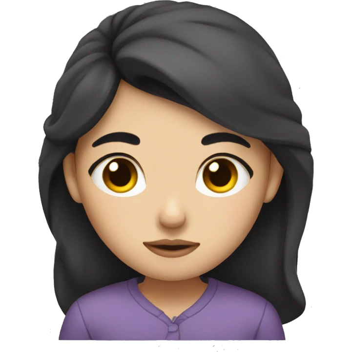 Dark hair sleepy girl emoji