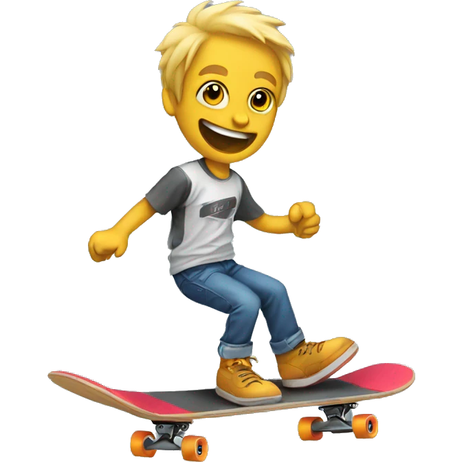 Skateboard surfing funny emoji
