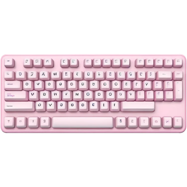 Pastel pink and white gaming computer keyboard emoji