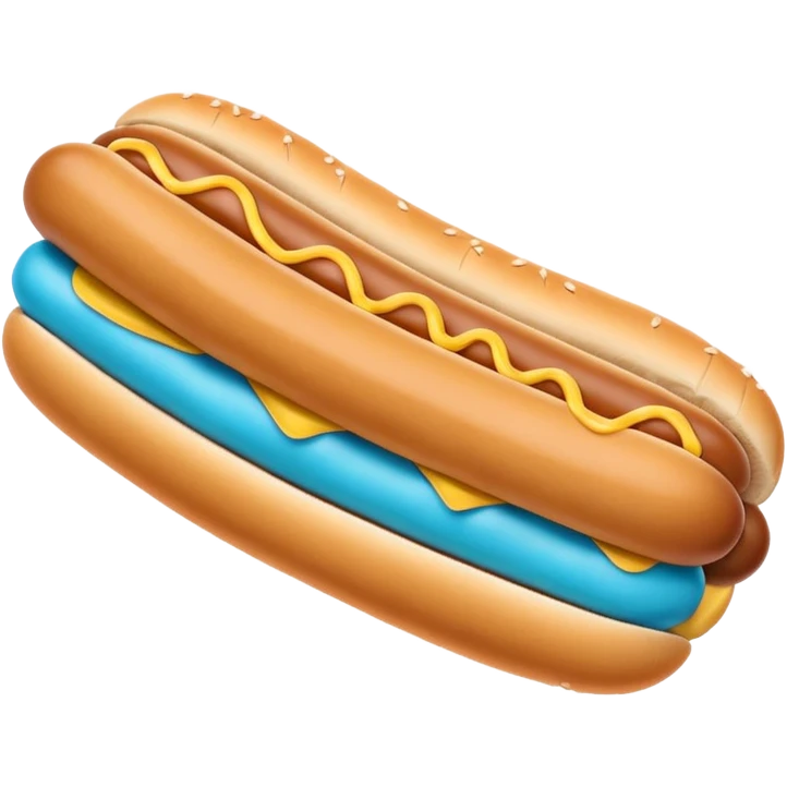 a blue hotdog bun with a minty colored hotdog in the middle of it emoji