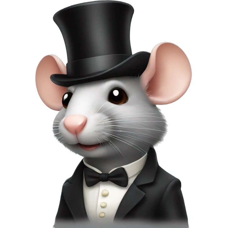 Rat with a top hat emoji