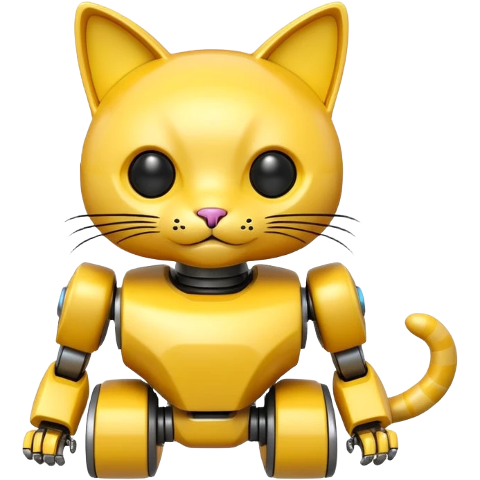 Cat-shaped yellow,Toy Robot. emoji
