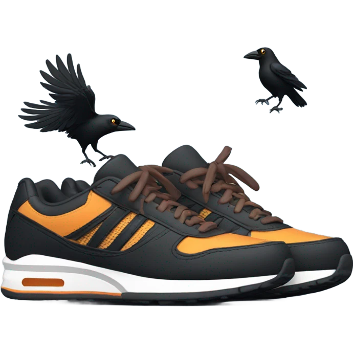 Three Crows with running shoes emoji