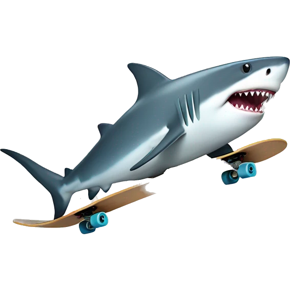 shark on skateboard emoji