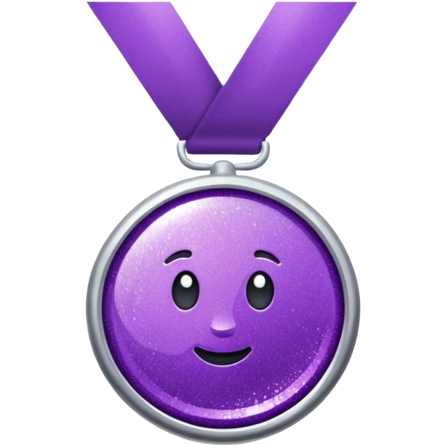 Purple Glitter medal of help emoji