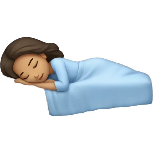 sleeping woman brunette with zzz emoji