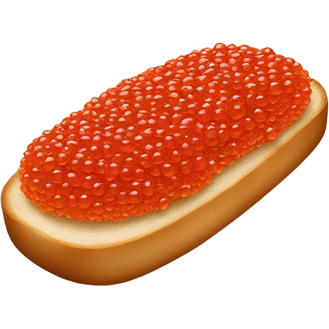 Fresh red caviar on bread  emoji