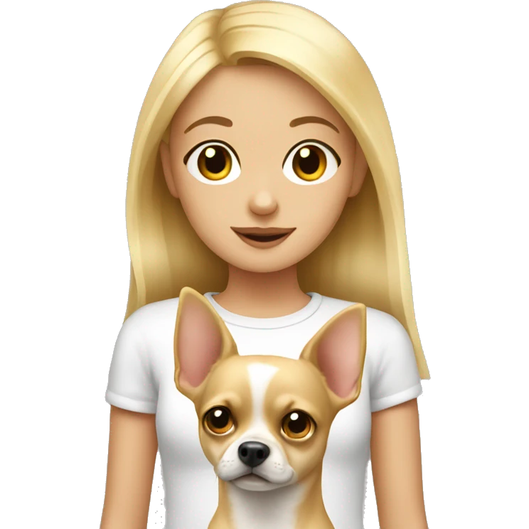 Blonde girl with a chihuahua  emoji