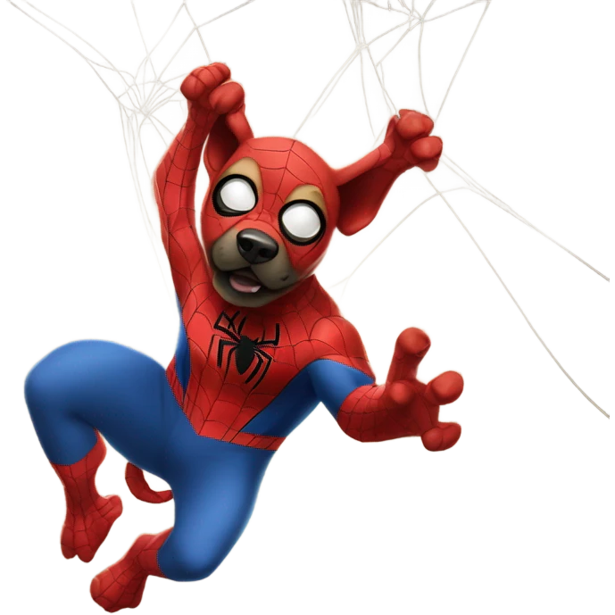 Spider man dog swinging emoji