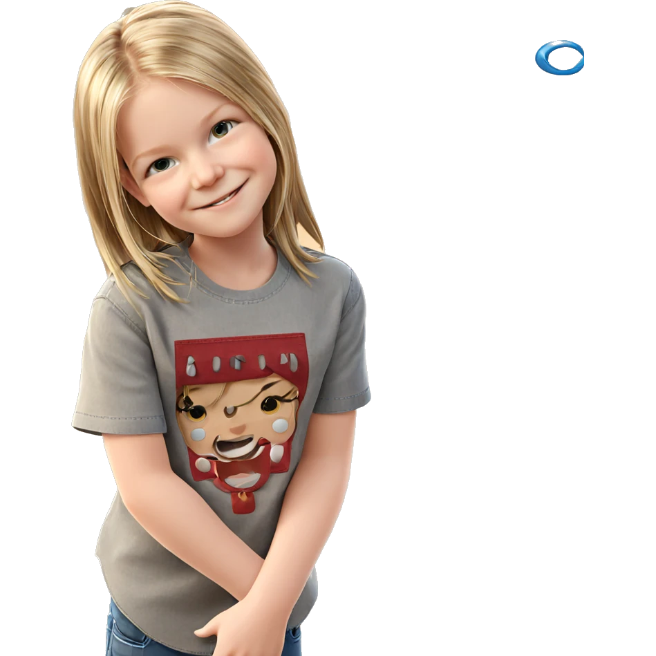 smiling girl in denim shirt emoji
