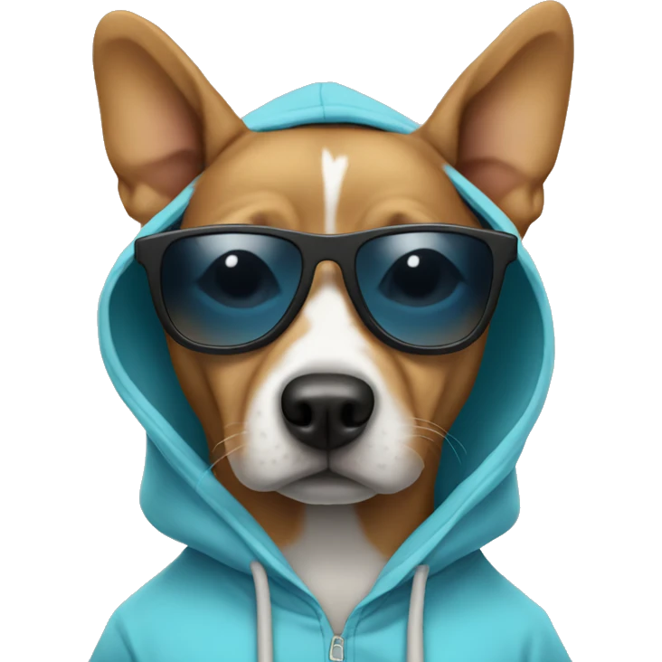 Dog wearing a hoodie and shades  emoji