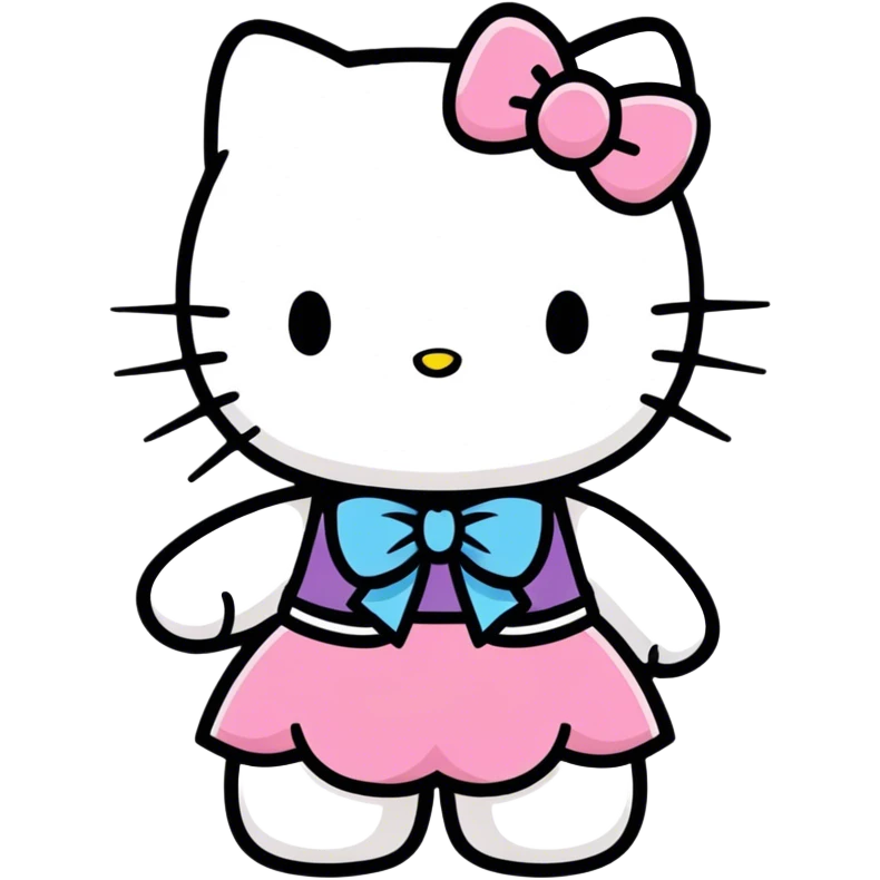 Hello kitty doing the peace sign  emoji