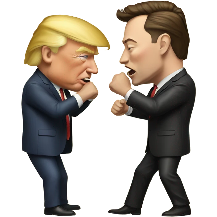 Elon musk fighting Donald Trump  emoji