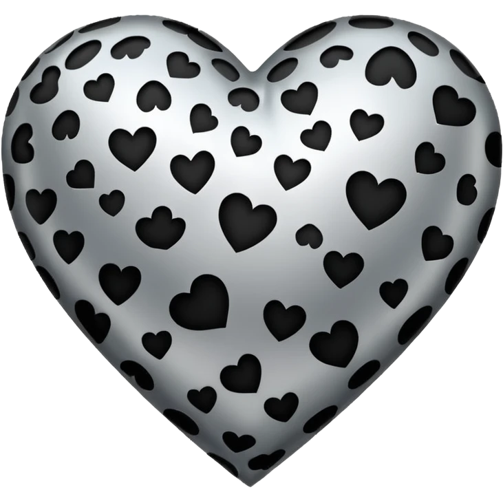 Silver white Leopard print heart emoji