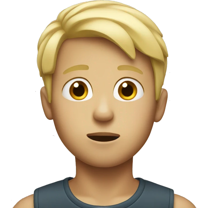 blonde boy with closed mouth emoji
