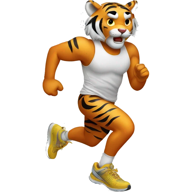 Tiger with Running shoes emoji