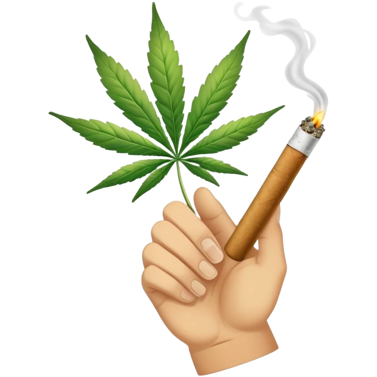 Smoking weed joint emoji
