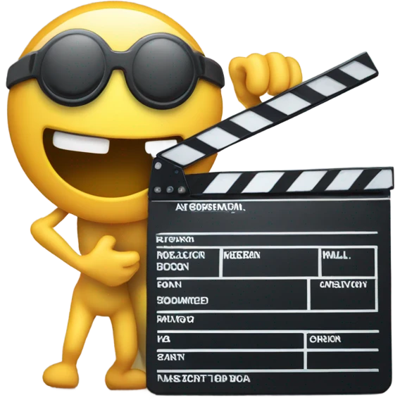 mechanical had is holding clapper board emoji
