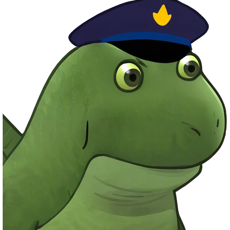 Dinosaur wearing a hat emoji
