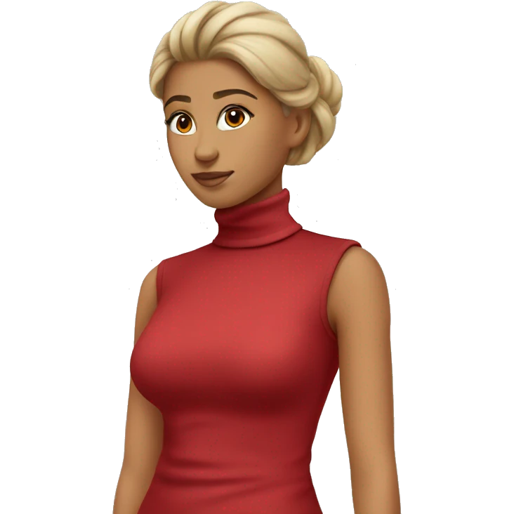 Turtle neck red dress emoji