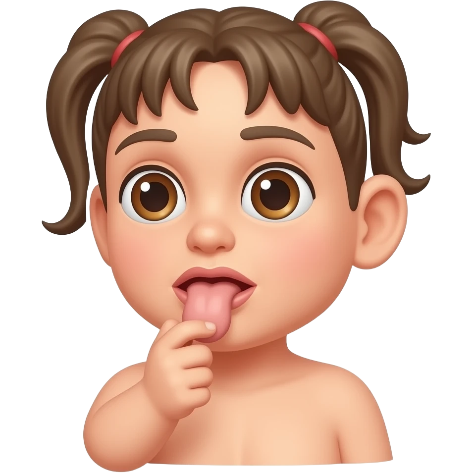 Una mujer desnuda chupando un pene emoji
