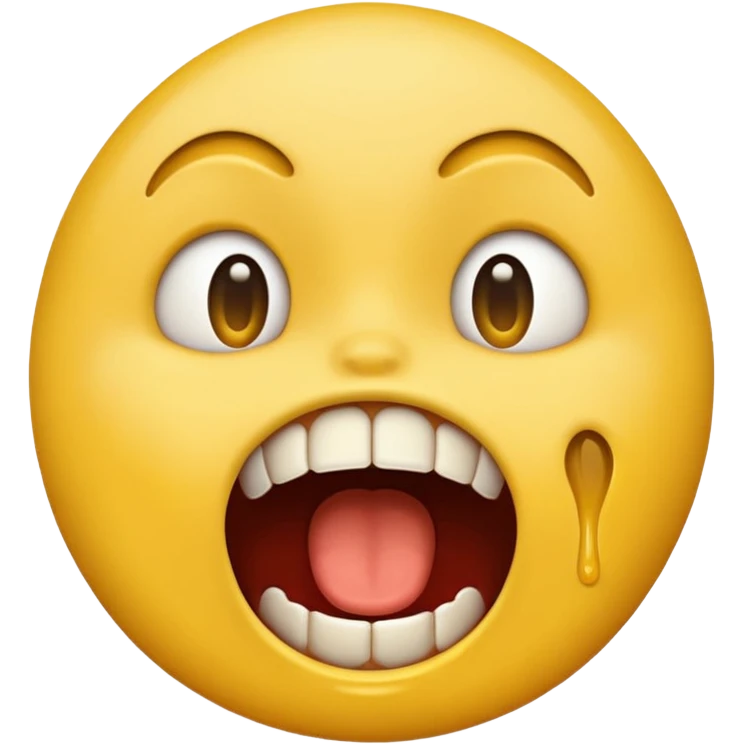 Yellow emoji doing choking emote emoji