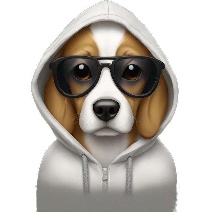  Dog wearing a hoodie and sunglasses  emoji