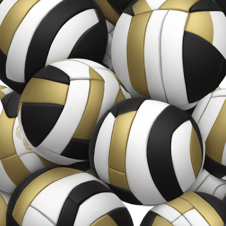 black and white and gold volleyball emoji