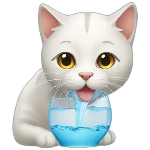 a cat drinking water emoji