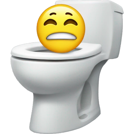 a head sticking out of a toilet smiling emoji