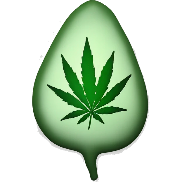 Marihuana leaf as logo like a rock emoji