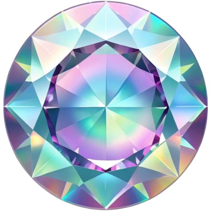 Round Diamond Cut Gem Holographic emoji