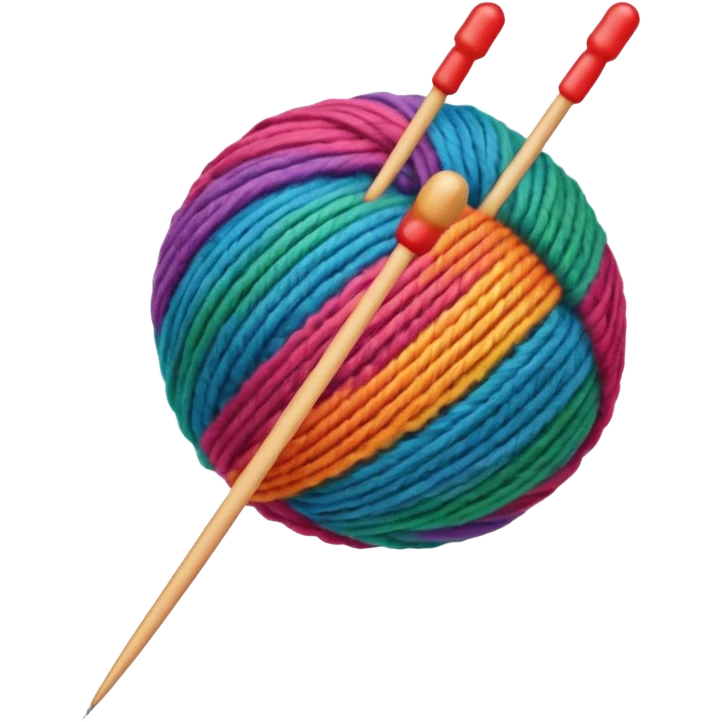 ball of wool with 2 knitting needles emoji