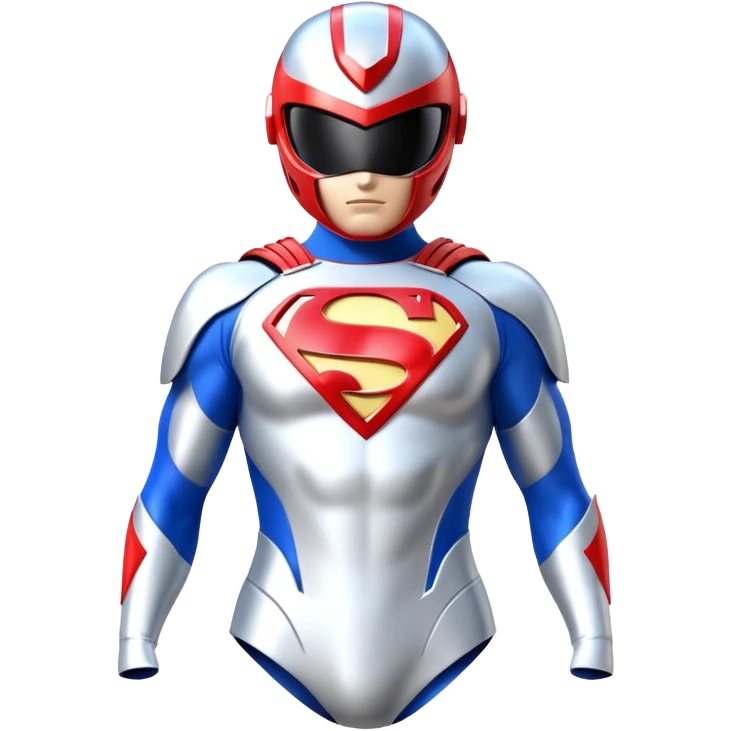 Superman power ranger Helmet on Bodysuit  emoji