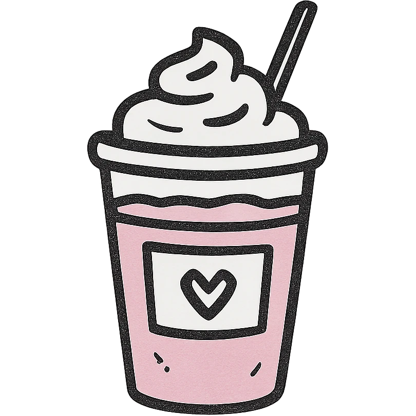 a pink mocha, cute and inviting emoji