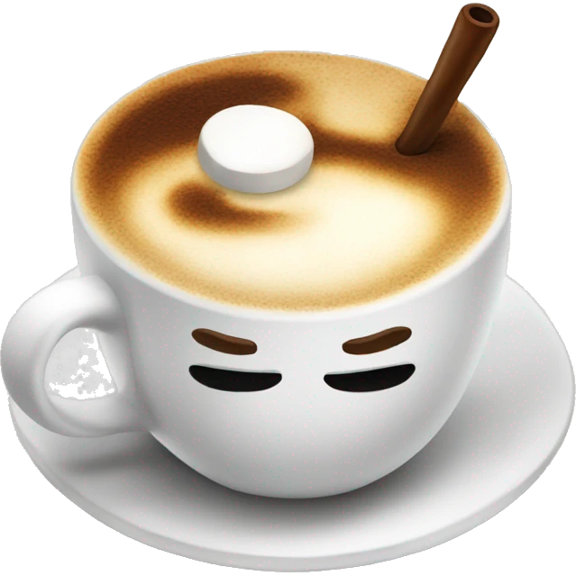 coffee with marshmallow emoji