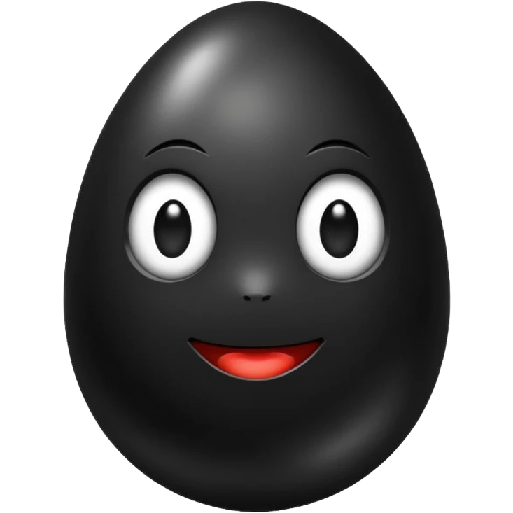 shiny black egg emoji emoji