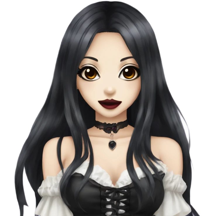 Vampire hime gyaru girl black hair emoji