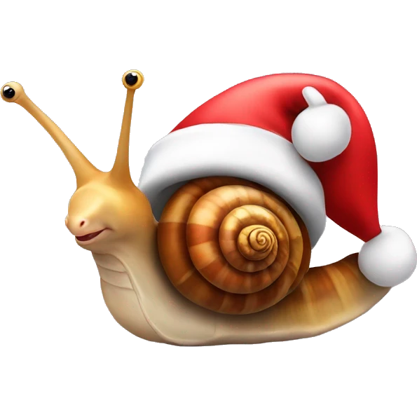 Snail with Santa hat emoji