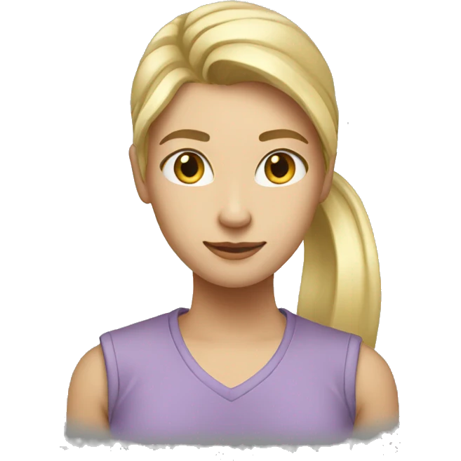 ponytail college student, low energy, blonde emoji