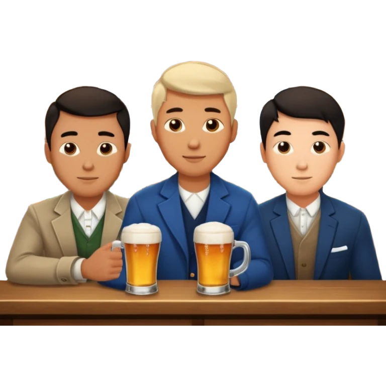 These two men and an Asian at the pub emoji