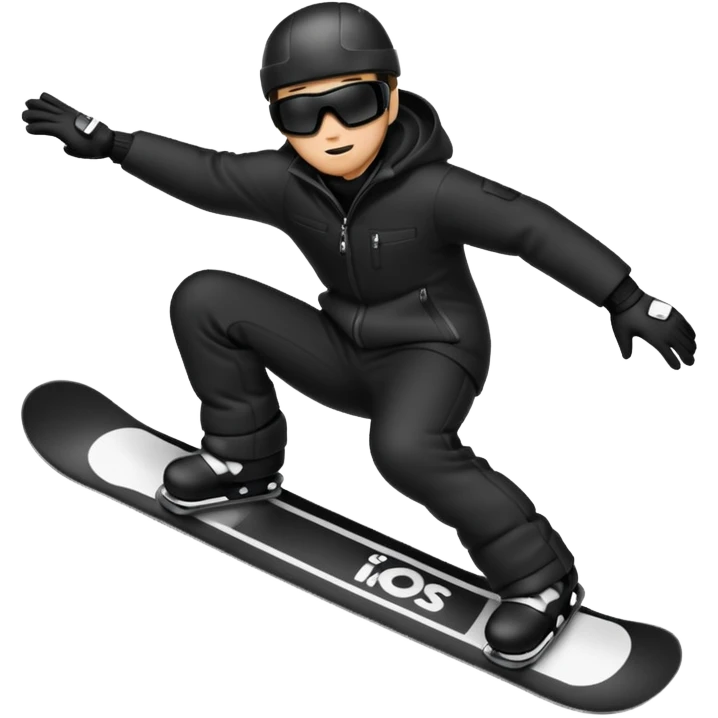 snowboard men in black emoji