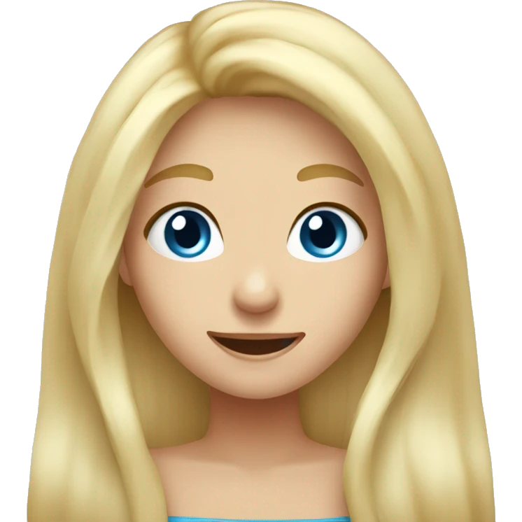 blonde long hair blue eyes girl cute giggle emoji