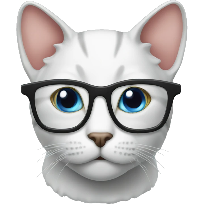 brains cat with eyeglasses  emoji
