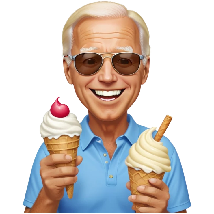 Joe Biden sunglasses laughing ice cream  emoji