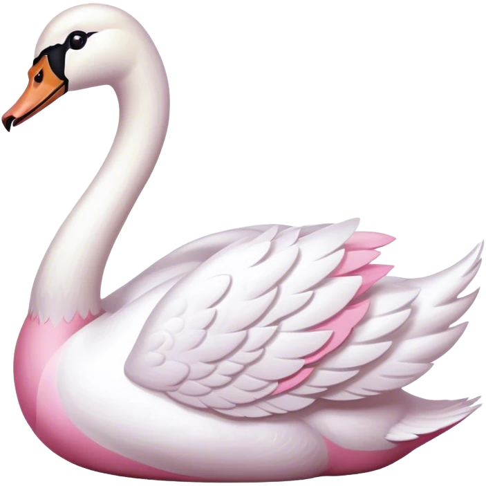 white and pink swan emoji