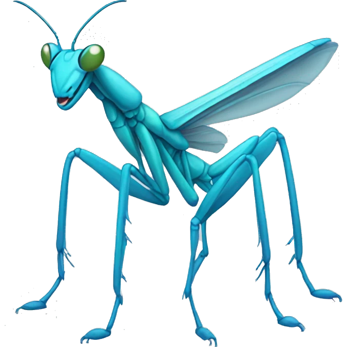 cute blue praying mantis emoji